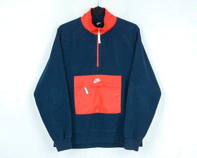Nike Media Cremallera Borg Sudor Azul Marino Hombre L Polar Sudadera Suéter Rojo - Imagen 1 de 4