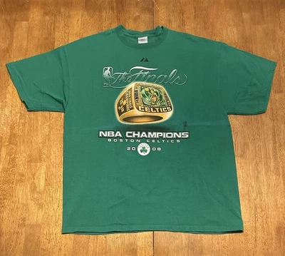 Camiseta Boston Celtics 2008 Campeones de la NBA Lista Gráfica XL Vintage Foto 1 de 4