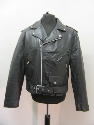 VINTAGE LA ROXX LEATHER MOTORCYCLE BRANDO JACKET SIZE 44 OR L - Image 1 of 4