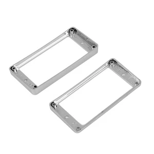 2Pcs Plastic Flat Pickup Mounting Ring Chrome For LP Guitar - Picture 1 of 6