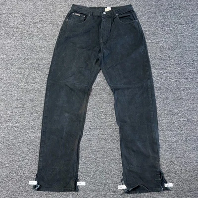 Vintage Y2K Calvin Klein Tapered Thrashed Denim Jeans - Mens Sz 33x34 Black - Image 1 of 4