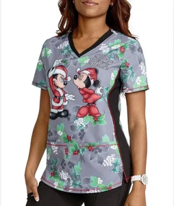 Blusa Médica Disney M Nueva con Etiquetas Mickey Mouse Navidad Cuello en V Talla - Imagen 1 de 3