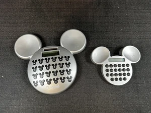 Disneyland Parks Mickey Mouse Silver Desk Calculator Lot Disneyana Math WORKS! - Picture 1 of 7