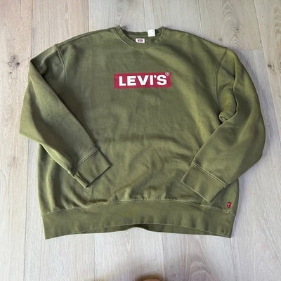 Levi's Crewneck Long Sleeve Sweatshirt, Olive Green, Relaxed Fit - Image 1 of 4