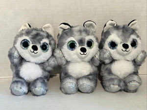Fiesta Lil Dazzlez Plush Sitting Wolf 6.5" Tall Gray/White - Picture 1 of 1