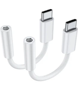 USB Type C to 3.5Mm Female Headphone Jack Adapter, (2-Pack) USB C to Aux Audio - Zdjęcie 1 z 5