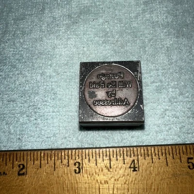 Printing Block “ Postage Will Be Paid By Addressee”  Lead Block - Image 1 of 3