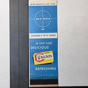 Pan Am 50er Jahre Vintage Chiclets Kaugummi Fluggesellschaft Werbung Streichholzheftchen - Bild 1 von 3