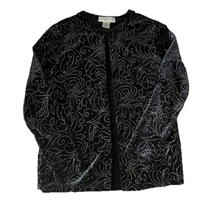 Notations Cardigan Donna Nero Velluto Duefer Medium Petite Elegante Formale - Foto 1 di 12