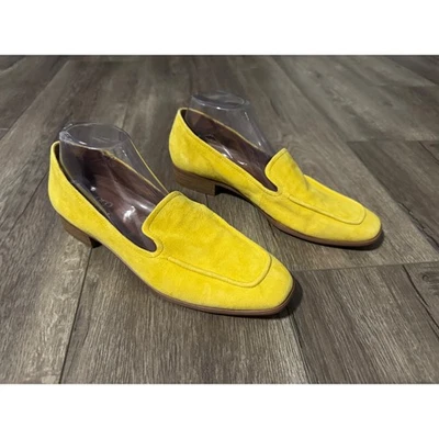 Mocasines Franco Sarto Clarise de cuero gamuza amarillo para mujer talla 10M de EE. UU. Foto 1 de 4