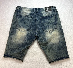 Red Ape Denim Shorts Men's 36 Blue Distressed Y2K Streetwear Hip Hop Style - Picture 1 of 8