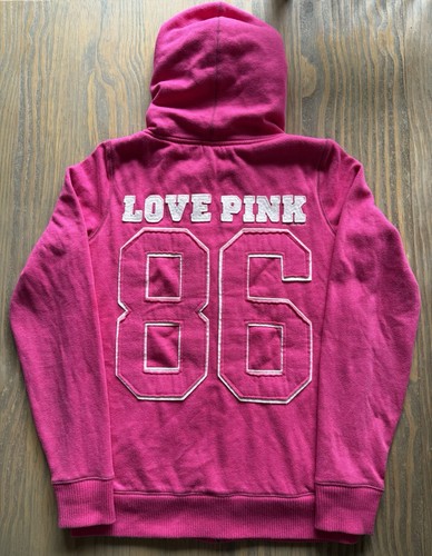 UNDERCOVER Felpa con cappuccio e zip intera Victoria's Secret ROSA vintage Y2K edizione limitata pelliccia sintetica L