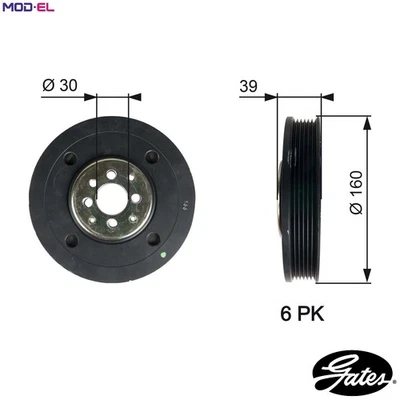 BELT PULLEY CRANKSHAFT TVD1004 FOR VW PANEL/II/Box/Body/MPV VAN/EURO/IV/Van 1.7L - Image 1 of 4