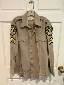 VINTAGE🇺🇸1970sCALIFORNIA STATE POLICE Long Sleeve Uniform Shirt Obsolete LQQK - Bild 1 von 16