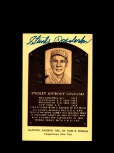 Stan Coveleski signed Gold Hall Of Fame Postkarte Autogramm - Bild 1 von 2