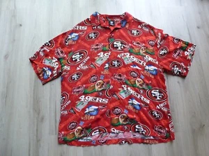 NFL San Francisco 49ers Hawaiian Shirt Uomo XL ROSSO NFL TEAM APPAREL AOP USATO IN OTTIME CONDIZIONI - Foto 1 di 13