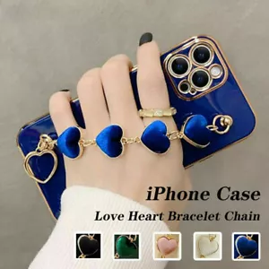 For iPhone 15 Pro Max 14 13 12 11 XS XR Women Girls Grip Chain Shockproof Case - Picture 1 of 14