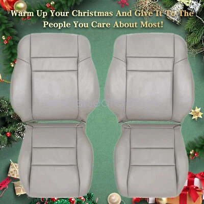 For 2003-2007 Honda Accord Driver+Passenger Bottom & Top Leather Seat Cover Gray Foto 1 de 4