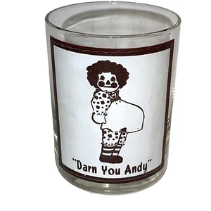 RAR Vintage Knocked Up Raggedy Ann Puppe Trinkglas DARN YOU ANDY Risque EUC - Bild 1 von 8