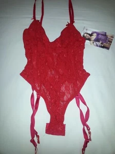 Empire Intimates Red Lace Teddiette, Size Small, NWT #1953 - Picture 1 of 4