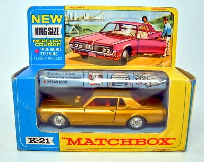 Matchbox Kingsize K-21 Mercury Cougar goldmetallic top in Box - Bild 1 von 4