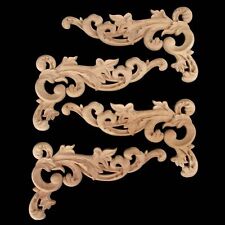 European Style Wooden Carved Floral Pattern Decorative Unpainted Applique Decal