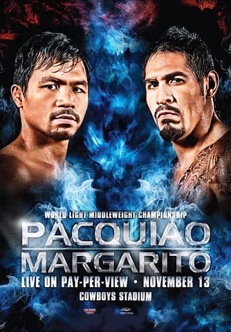 Original Vintage Antonio Margarito vs. Manny Pacquiao Boxing Fight Poster Cover