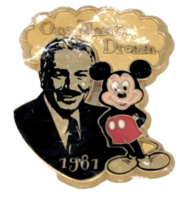 Prendedor Walt Disney One Mans Dream 100 Years of Dreams #1 Disney Store 2001 nuevo en paquete Foto 1 de 4