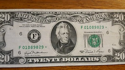 1981 Twenty Dollar Star Bill - Crisp (1) , Original owner - Image 1 of 2