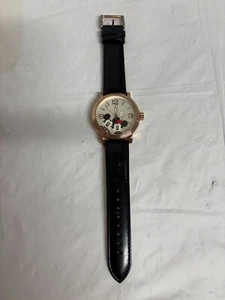 Reloj de fábrica Disney Mickey & Minnie reloj unisex correa de cuero negro - Imagen 1 de 4