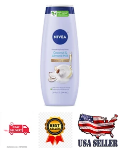 NIVEA Coconut & Almond Milk Body Wash 20oz with Vitamin E & Provitamin B5 - Picture 1 of 14