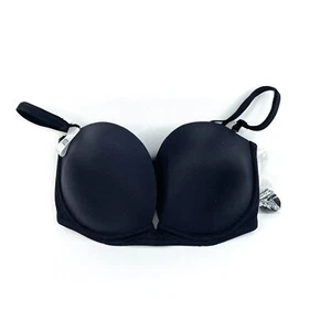 Fine Lines Refined Bra Size 10DD Black 6 Way Low Cut Strapless Full Coverage New - Picture 1 of 10