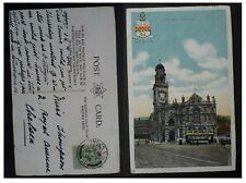 1908 Great Britain Postcard-Chatham Town Hall ties 1/2d stamp London