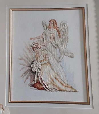 Cross Stitch Pattern  BRIDE'S BLESSING Angel Bride Dress Bouquet Wedding Theme - Image 1 of 4
