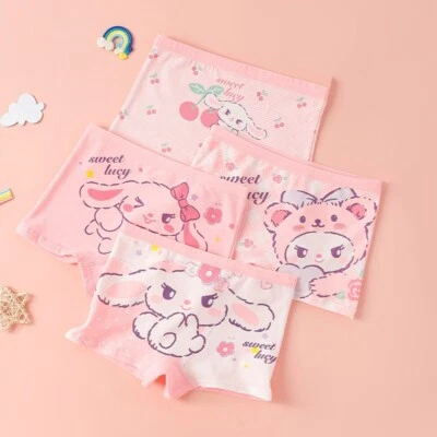 Cartoon Girls Panties cute Soft Cotton Brief Underwear 4 Pack size 1-14 - Image 1 of 4