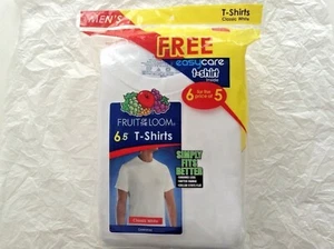 Fruit Of The Loom Men's Cotton Tee-Shirts, Classic White 6 Pack, Size Medium - Picture 1 of 9