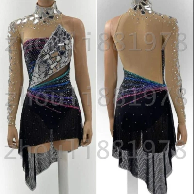 ICE DANCE WHIRLY Ice Figure Skating Dress Figure skaitng Dress For Competition black