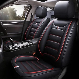 Fit Audi A3 A4 A6 Q5 2Pcs Front Car Seat Covers Red PU Leather Seat Protectors - Picture 1 of 11