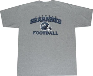 Seattle Seahawks Arch Retro Helmet Reebok Oversized Gray Shirt New Tags LARGE - Picture 1 of 2