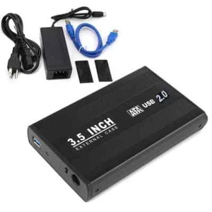 US Stock 3.5 Inch SATA Hard Drive Enclosure USB 2.0 High Speed External Case - Afbeelding 1 van 1