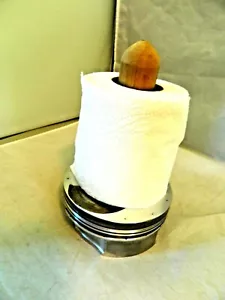 TOILET PAPER HOLDER HANDMADE FROM RACE CAR PISTON,7" HIGH,BOTTOM 4.5" ROUND - Picture 1 of 12