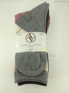 Adrienne Vittadini Crew-Damensocken rosa grau, 6 Paar, UVP 24 $ 🎒 - Bild 1 von 9