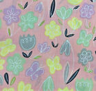 Polycotton Fabric - Pink Butterflies & Flowers - Craft Fabric Material Metre