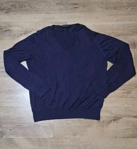 John Smedley Men's V Neck Jumper Sea Island, Cotton, Purple Size XL - Picture 1 of 7