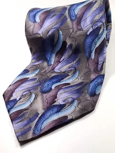 JERRY GARCIA - GRATEFUL DEAD Vintage Silk Tie Men's Purple Blue Gray Necktie NEW - Picture 1 of 3