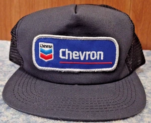CHEVRON Trucker Hat/ Cap MADE in USA by Unitog Blue w/ Patch Snapback Fits ALL! - Picture 1 of 10