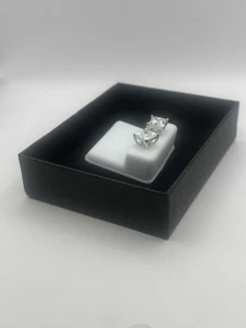 New 925 Sterling Silver SQ8mm Moissanite Solitaire Studs 6CTW VVSD Color - Picture 1 of 7