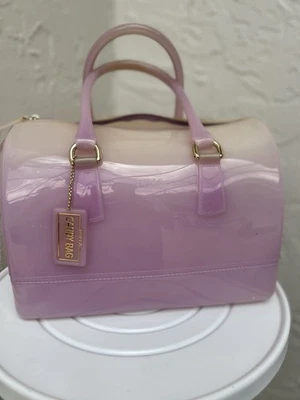 Furla Pink Glitter Rubber Candy Satchel Bag - Image 1 of 4