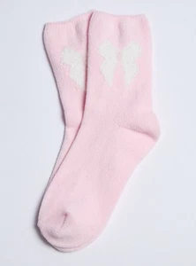 Boux Avenue Ankle Socks Women's Soft Fleece Bow Design Cosy Warm Loungewear - Picture 1 of 9