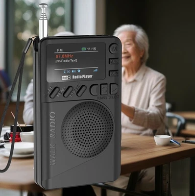 Portable Pocket Digital DAB FM Radio MP3 Player LCD Display Speaker  Micro USB - Bild 1 von 4